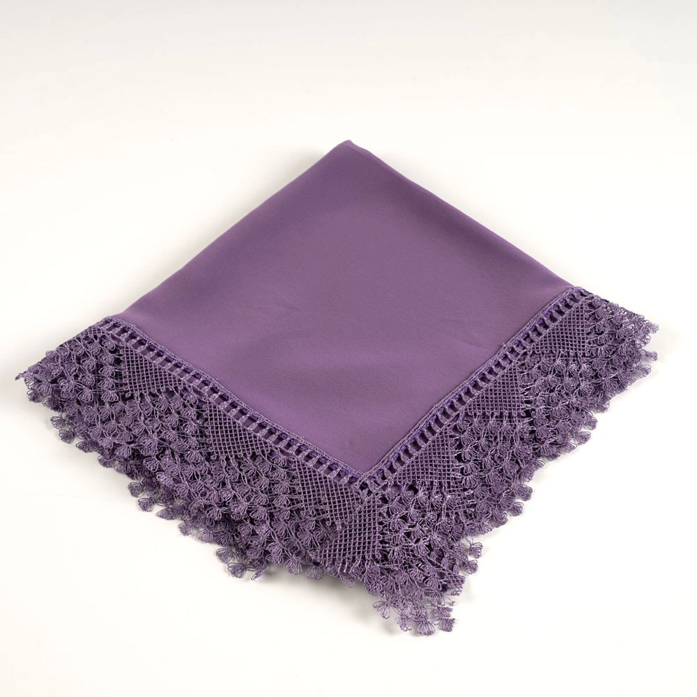 İğne Oyalı Şal (Namaz Örtüsü, 144x68 cm. Lila)