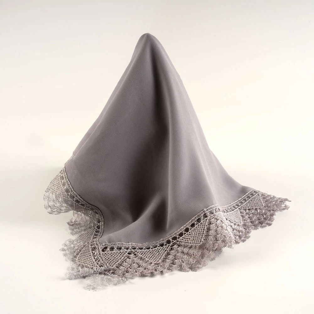 İğne Oyalı Şal (Namaz Örtüsü, 144x68 cm. Gri)