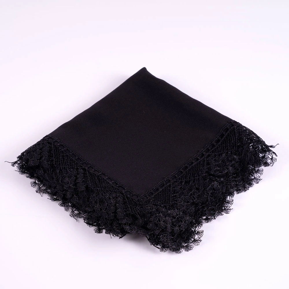 İğne Oyalı Şal (Namaz Örtüsü, 144x68 cm. Siyah)
