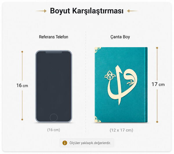 İkili Kuran + Seccade + Tesbih + Zikirmatik + Esans Hediye Seti (Krem-Siyah, Çanta Boy, 99lu+33lü)