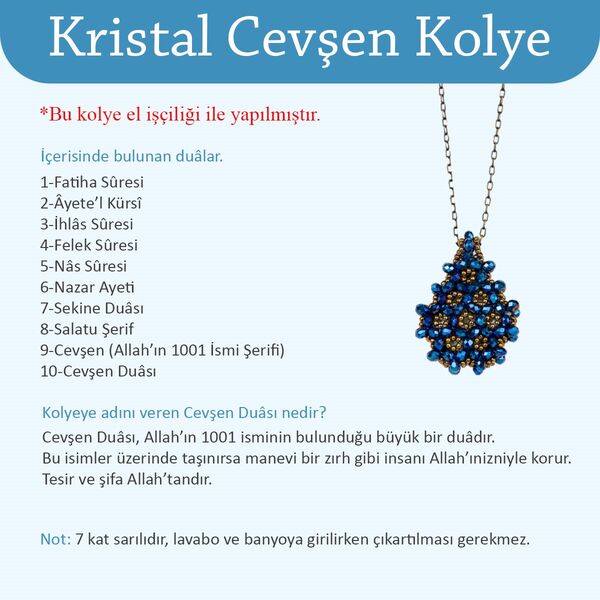 Jawshan Cristal Necklace Small Blue