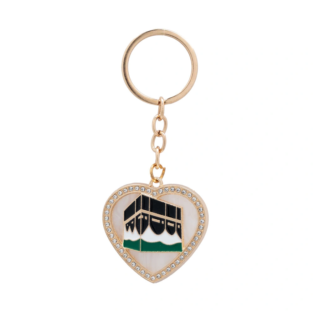 Kabe Motif Anahtarlık, Kalpli (Krem)