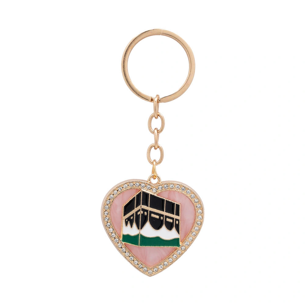 DİĞER - Kabe Motif Anahtarlık, Kalpli (Pembe)