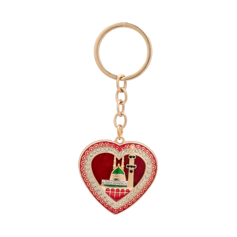 DİĞER - Mescid-i Nebevi Motif Anahtarlık, Kalpli (Bordo)