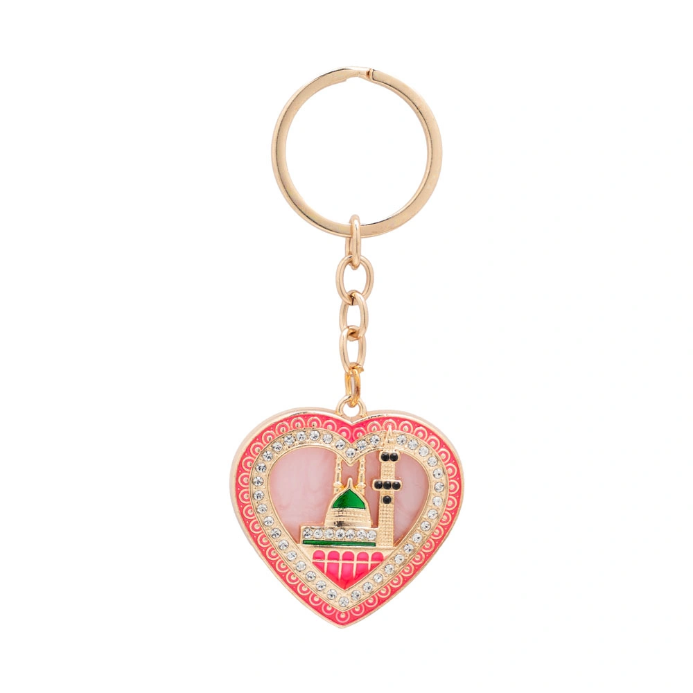 DİĞER - Mescid-i Nebevi Motif Anahtarlık, Kalpli (Pembe)