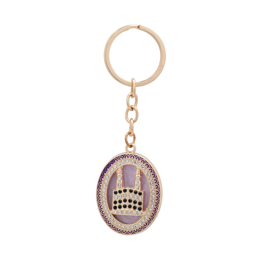Kabe Motif Anahtarlık, Oval (Mor)