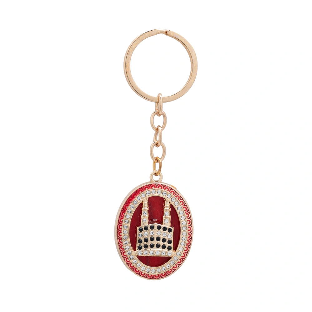 Kabe Motif Anahtarlık, Oval (Bordo)