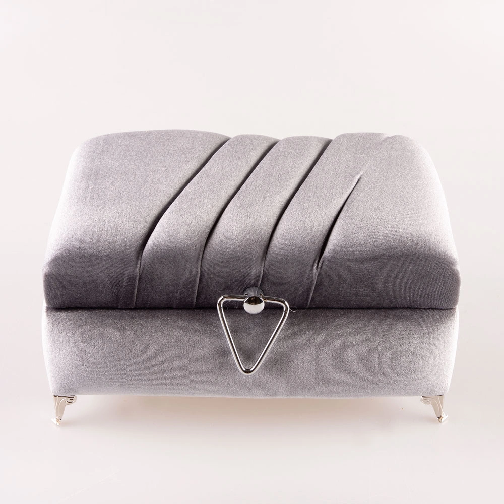 HAYRAT NEŞRİYAT - Kadife Sandık Çeyizlik Kuran Kutusu, Çizgili (Gri, İçi Boş Kutu)