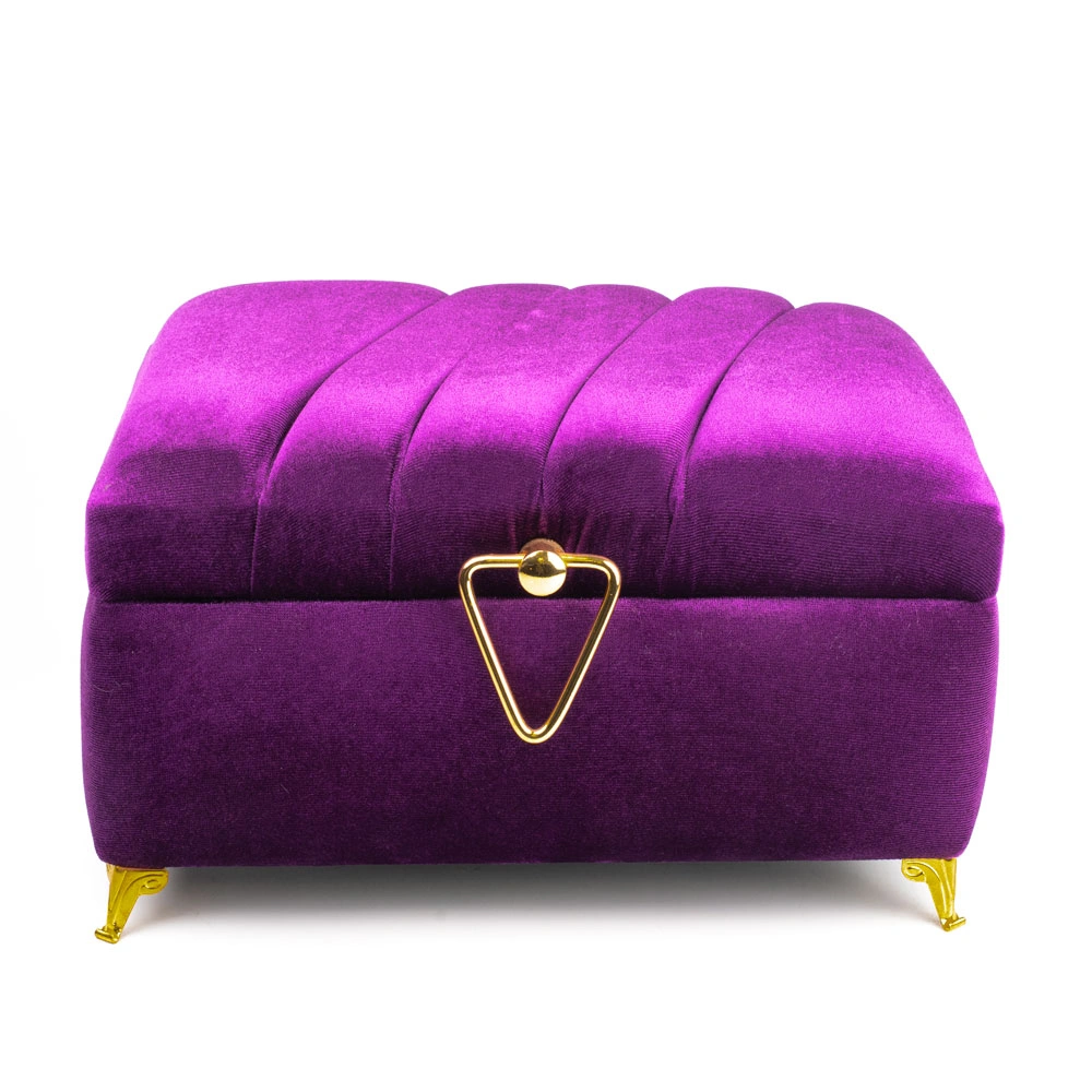 HAYRAT NEŞRİYAT - Kadife Sandık Çeyizlik Kuran Kutusu, Çizgili (Mor, İçi Boş Kutu)