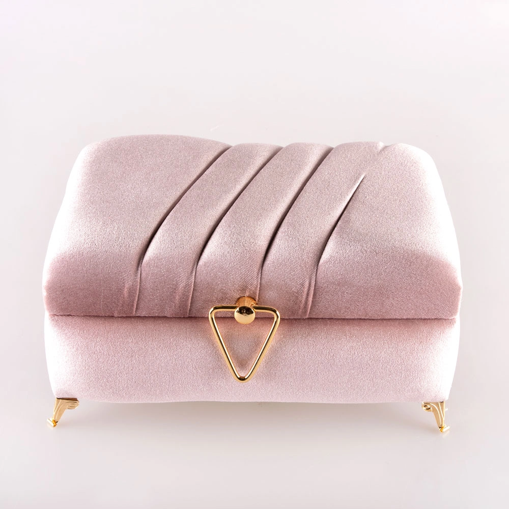 HAYRAT NEŞRİYAT - Kadife Sandık Çeyizlik Kuran Kutusu, Çizgili (Pudra Pembe, İçi Boş Kutu)