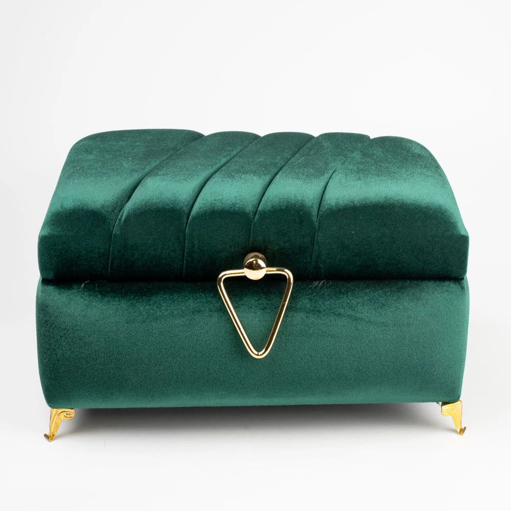 HAYRAT NEŞRİYAT - Kadife Sandık Çeyizlik Kuran Kutusu, Çizgili (Yeşil, İçi Boş Kutu)