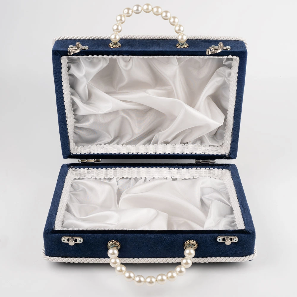 Kadife Sandık Çeyizlik Kuran Kutusu (Lacivert, İçi Boş Kutu)