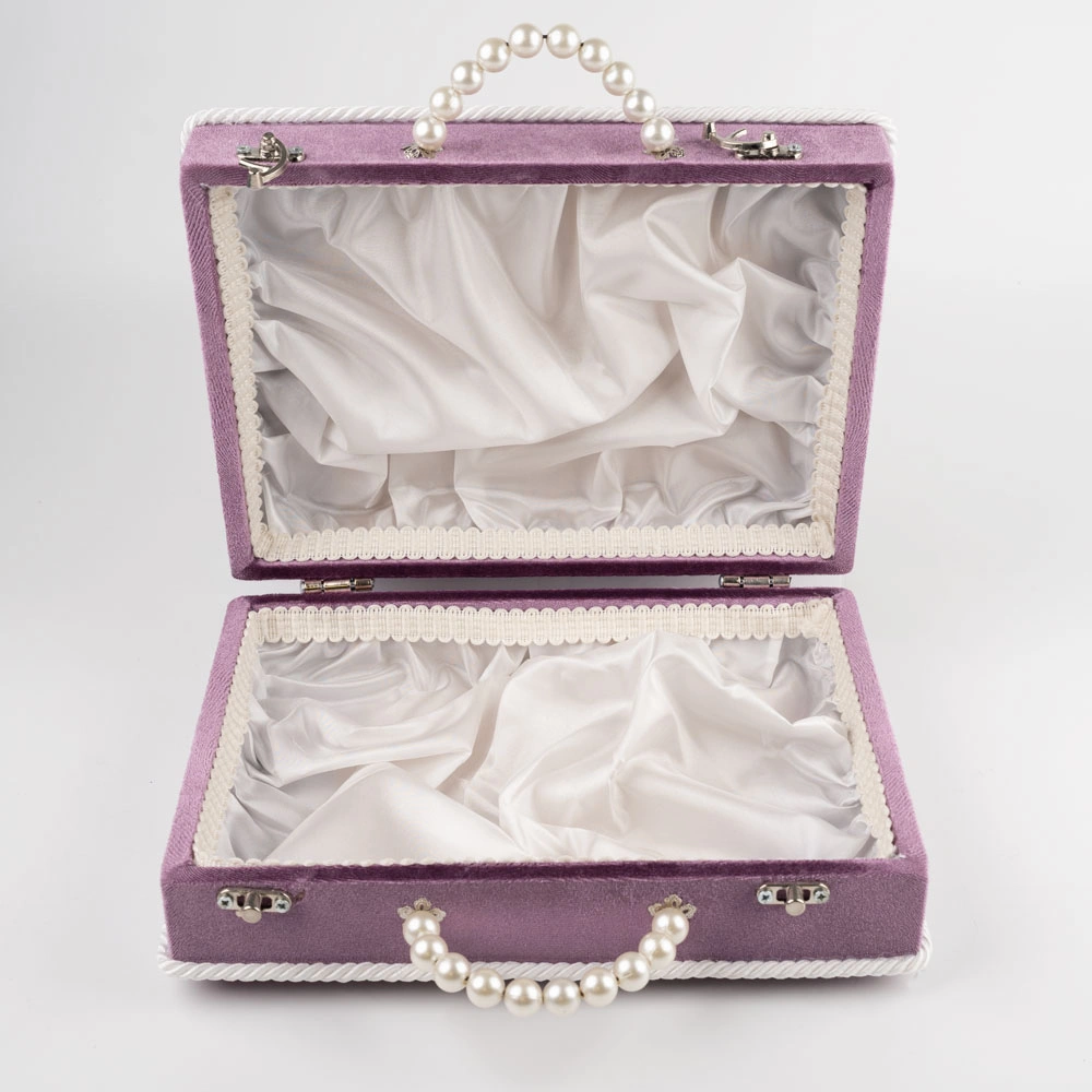 Kadife Sandık Çeyizlik Kuran Kutusu (Lila, İçi Boş Kutu) - Thumbnail