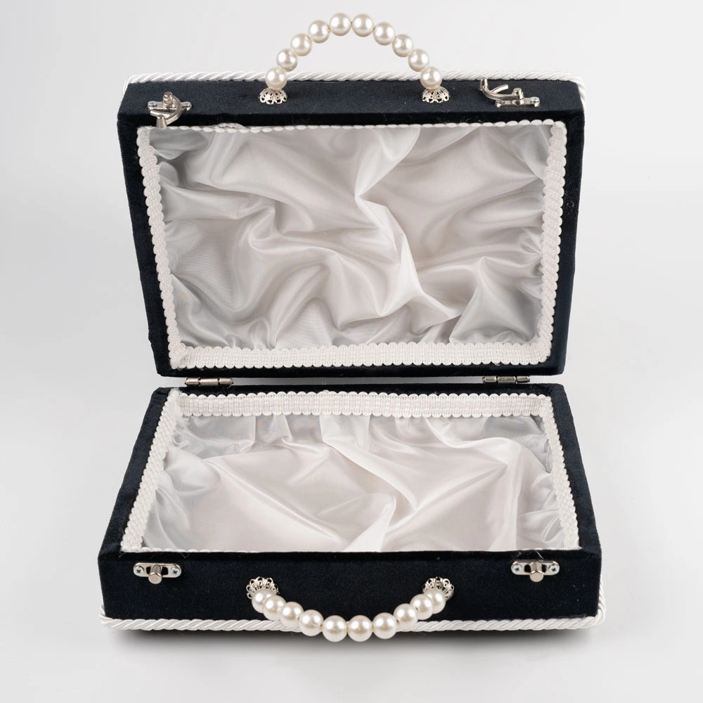 Kadife Sandık Çeyizlik Kuran Kutusu (Siyah, İçi Boş Kutu) - Thumbnail