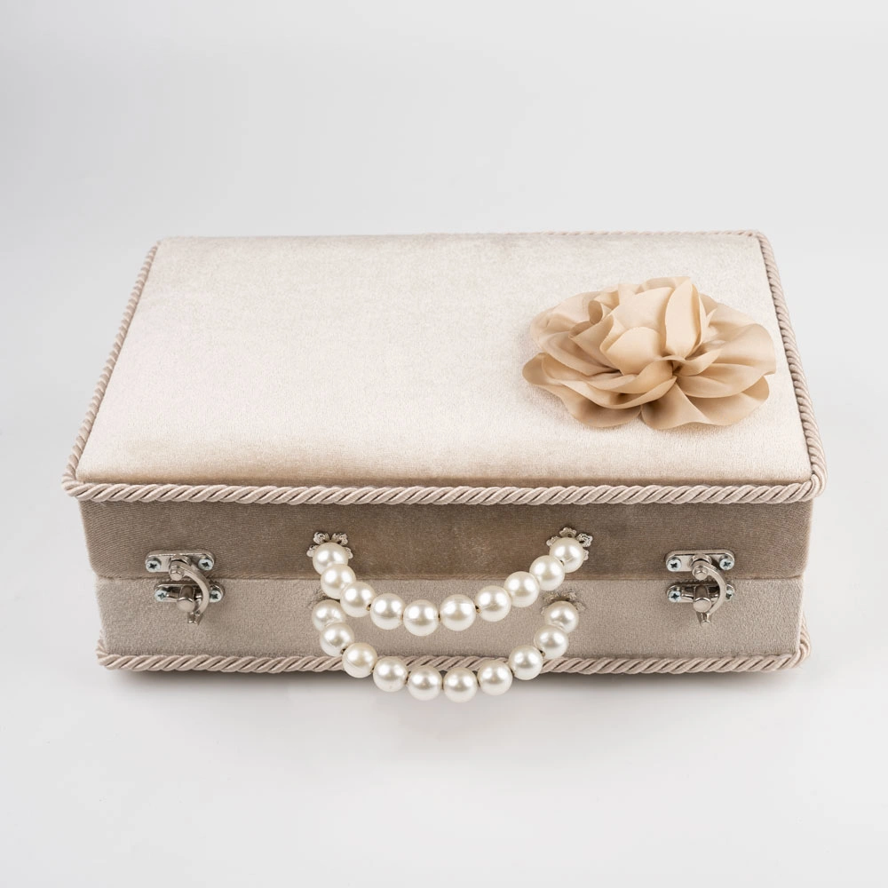 Kadife Sandık Çeyizlik Kuran Kutusu (Vizon, İçi Boş Kutu) - Thumbnail