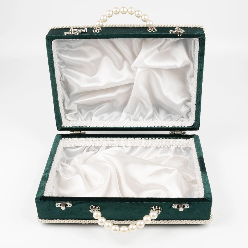 Kadife Sandık Çeyizlik Kuran Kutusu (Yeşil, İçi Boş Kutu) - Thumbnail