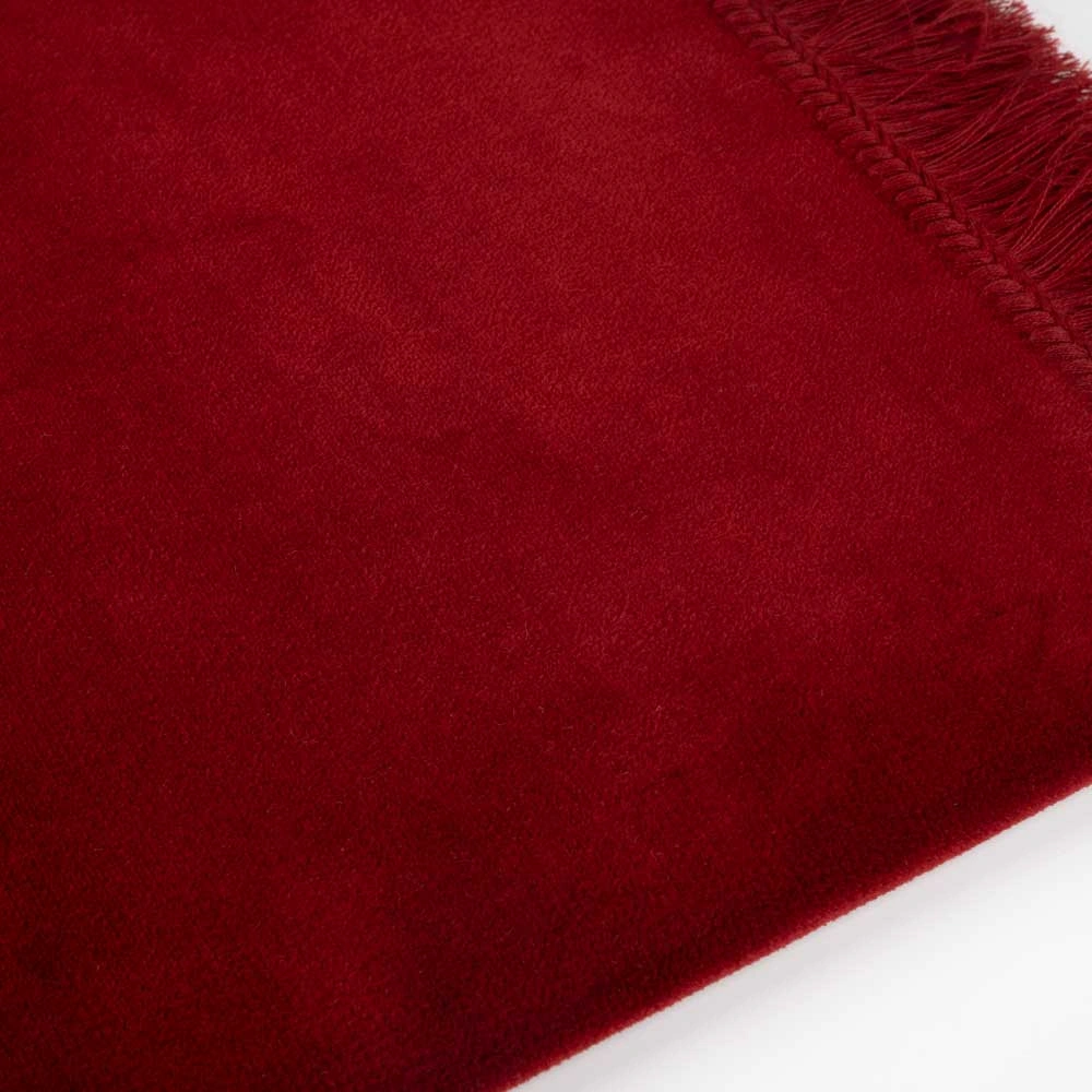 Kadife Velur Seccade Düz Renk (70x110 cm. Bordo) - Thumbnail