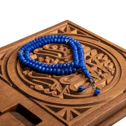 DİĞER - Kristal Rondelalı Tasarım Top Zincir Parlement Mavi Tesbih (99lu - 8mm)