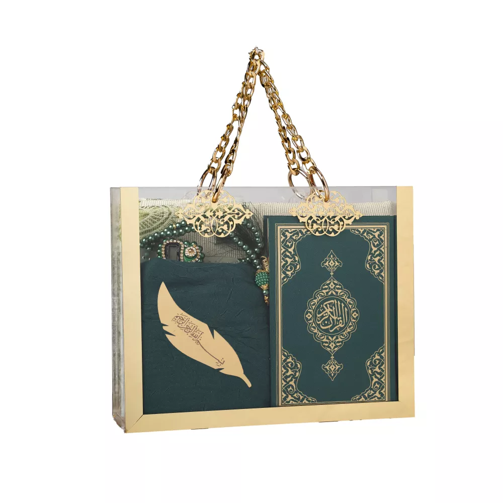 HAYRAT NEŞRİYAT - Kuran + Seccade + Eşarp + Tesbih + Zikirmatik + Ayraç Hediye Seti (Çanta Boy, Yeşil) HAYRAT NEŞRİYAT - Kuran + Seccade + Eşarp + Tesbih + Zikirmatik + Ayraç Hediye Seti (Çanta Boy, Yeşil)