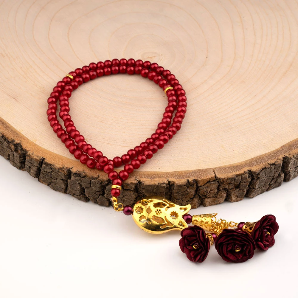 HAYRAT NEŞRİYAT - Laleli Güllü Tesbih Bordo (99lu - 6mm) HAYRAT NEŞRİYAT - Laleli Güllü Tesbih Bordo (99lu - 6mm)
