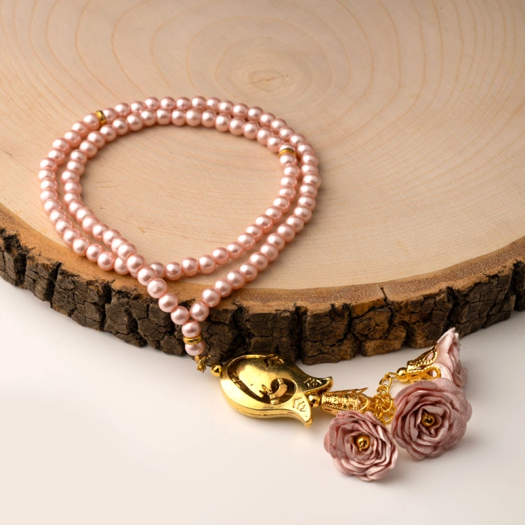 Laleli Güllü Tesbih Pembe (99lu - 6mm)
