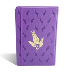 Lilac Striped Notebook, Hardcover - Thumbnail