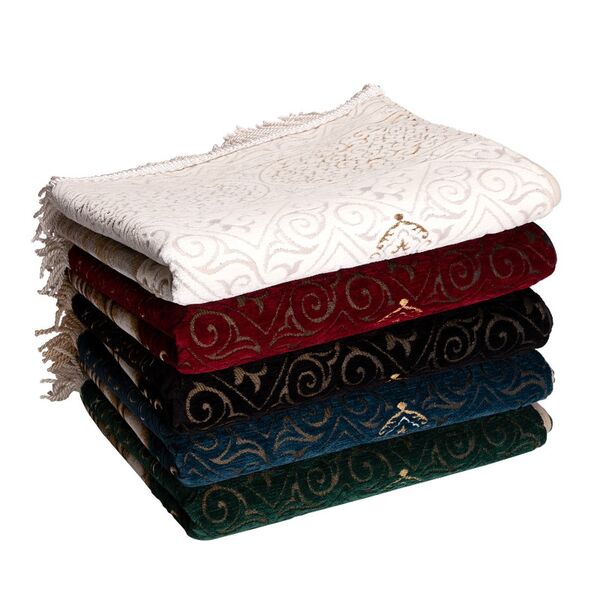 Maqamu Ibrahim Patterned Luxury Salah Mat - Cream