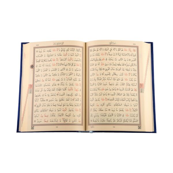 Medium Size Quran al-Kareem New Binding (Navy Blue, Stamped) 