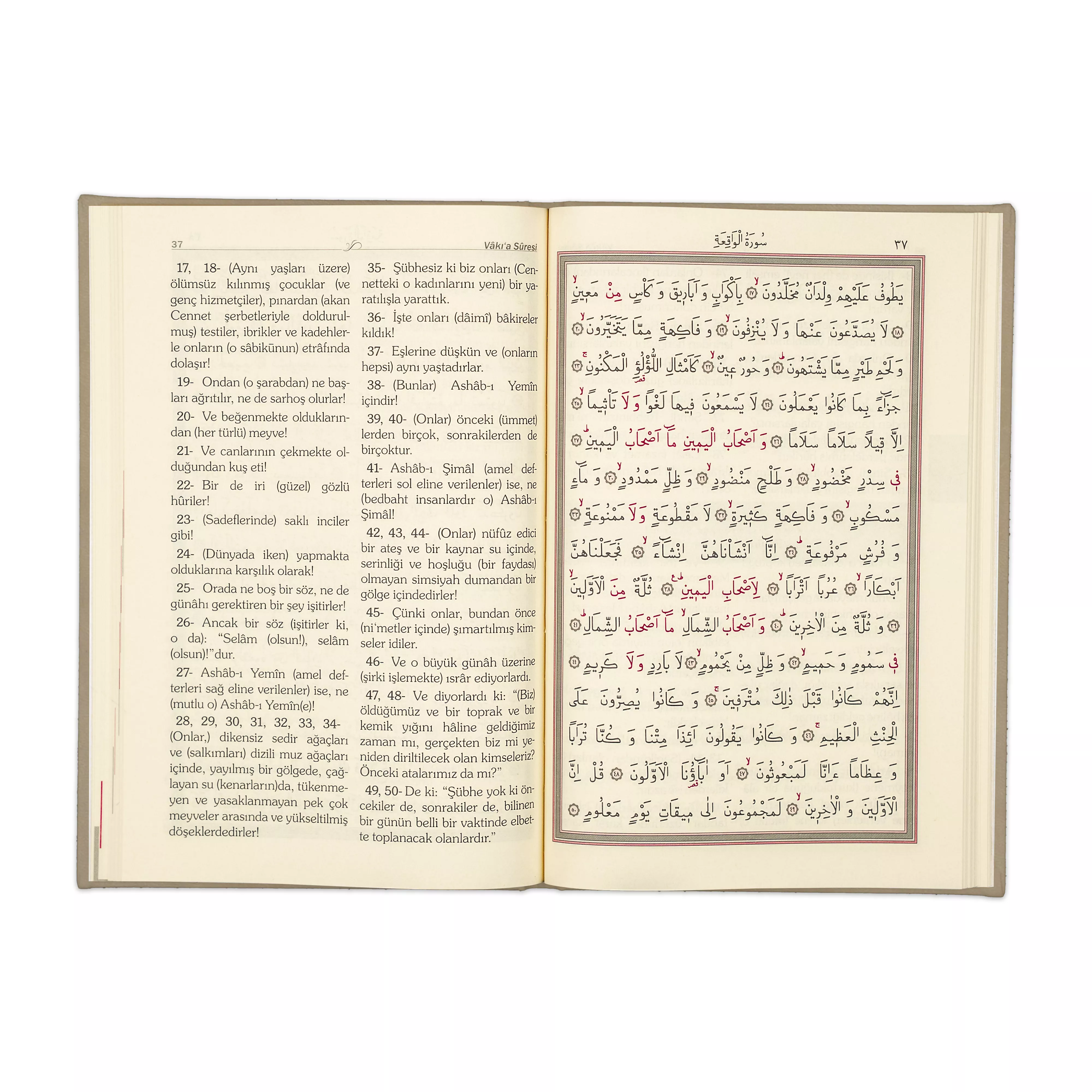 Medium Size Thermo Leather Yasin Juz with Turkish Translation (Mink) - Thumbnail