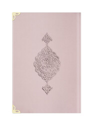 Medium Size Velvet Bound Yasin Juz with Turkish Translation (Powder Pink) - Thumbnail