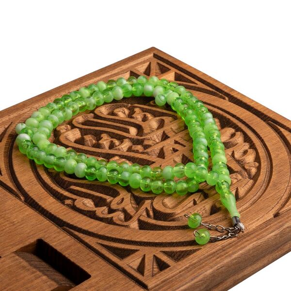 Mono Salah Beads (99beads) 10 mm - Spotted Green