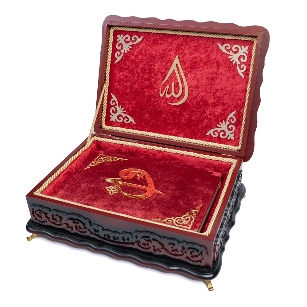 Motifli Ahşap Kutu Kuran-ı Kerim (Orta Boy) - Thumbnail