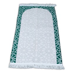 Muradiye, Green Salah Mat with Twisted Tassel - Thumbnail