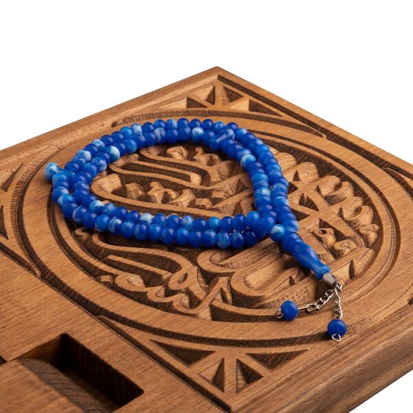 Navy Blue Mono Salah Beads (99 beads) 8 mm.
