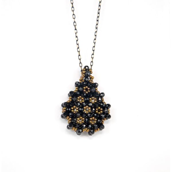 Necklace Jawshan Black (Cristal, Drop)