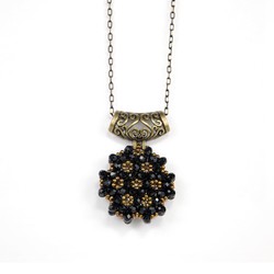 Necklace Jawshan Black (Cristal, Round) - Thumbnail