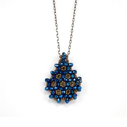Necklace Jawshan Blue (Cristal, Drop) - Thumbnail