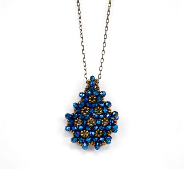 Necklace Jawshan Blue (Cristal, Drop)