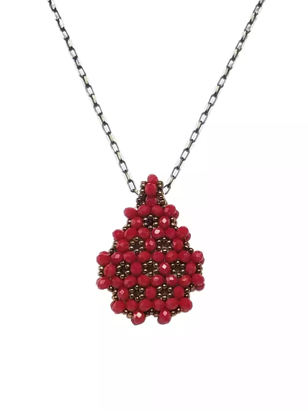 Necklace Jawshan Red (Cristal, Drop) - Thumbnail