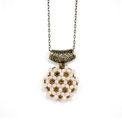 Necklace Jawshan White (Cristal, Round) - Thumbnail