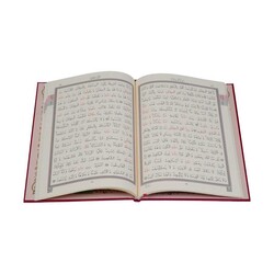 Orta Boy Beşli Cüz Kur'an-ı Kerim (Bordo, Özel Kutulu, Mühürlü) - Thumbnail