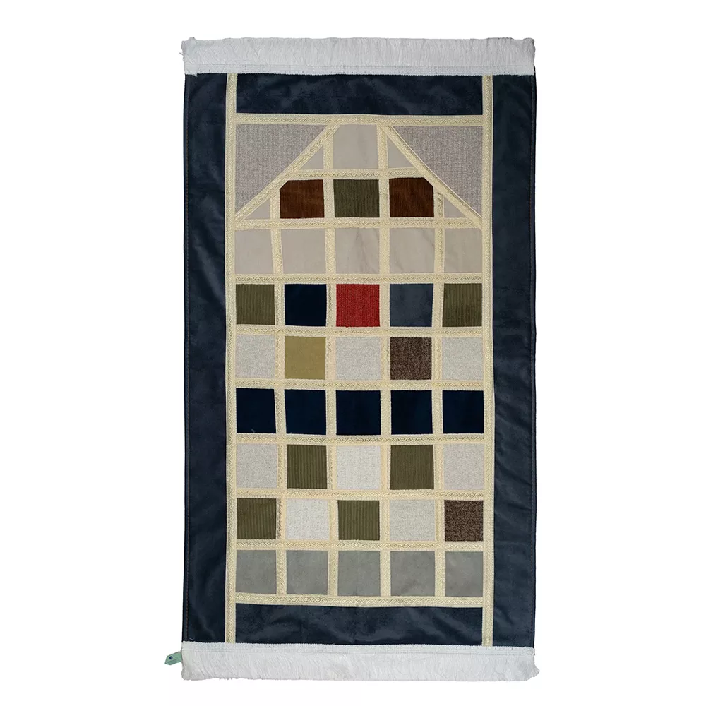 Patchwork Velvet Salah Mat (With Lining) - Thumbnail