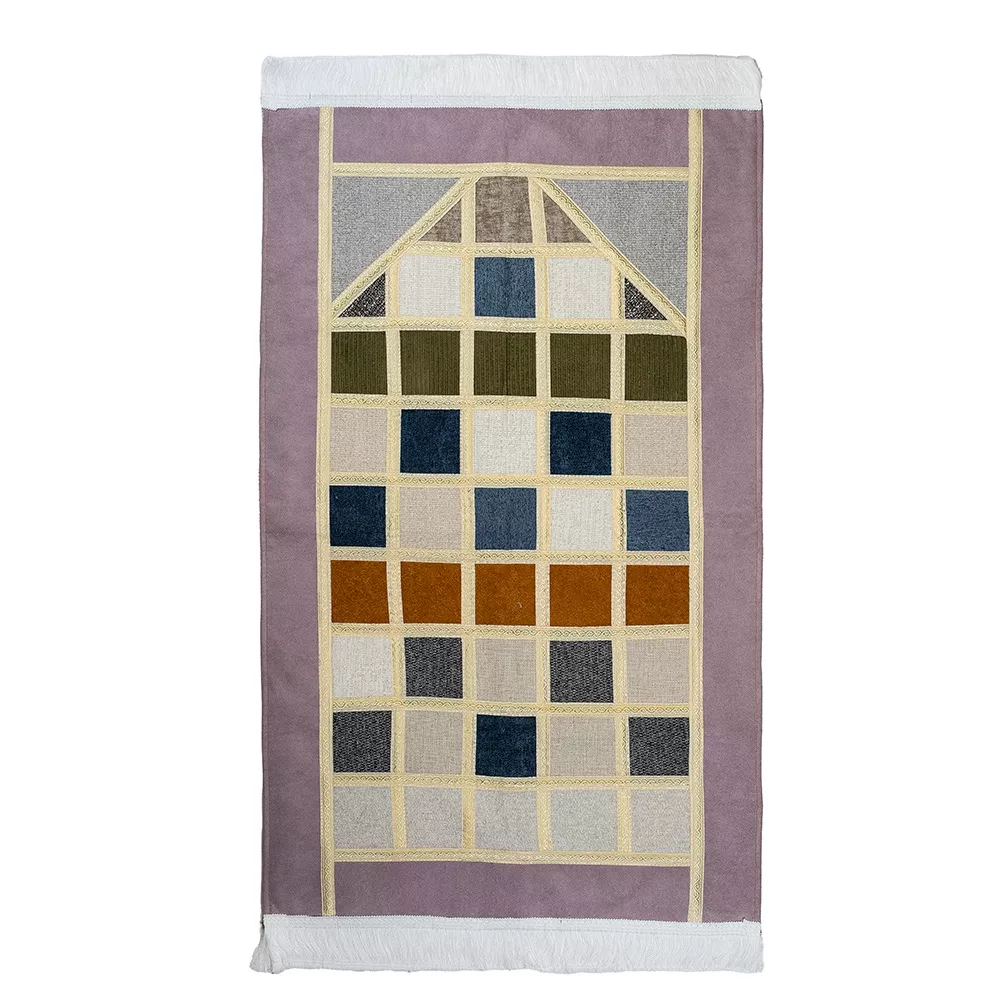 Patchwork Velvet Salah Mat (With Lining) - Thumbnail