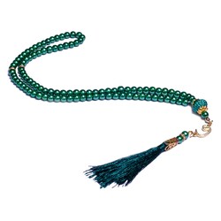 Pearl Salah Beads Green (99beads) 6 mm.  Shahzada - Thumbnail