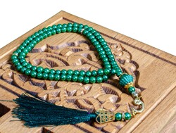 Pearl Salah Beads Green (99beads) 6 mm.  Shahzada - Thumbnail
