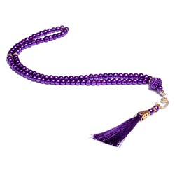 Pearl Salah Beads Purple (99beads) 6 mm.  Shahzada - Thumbnail