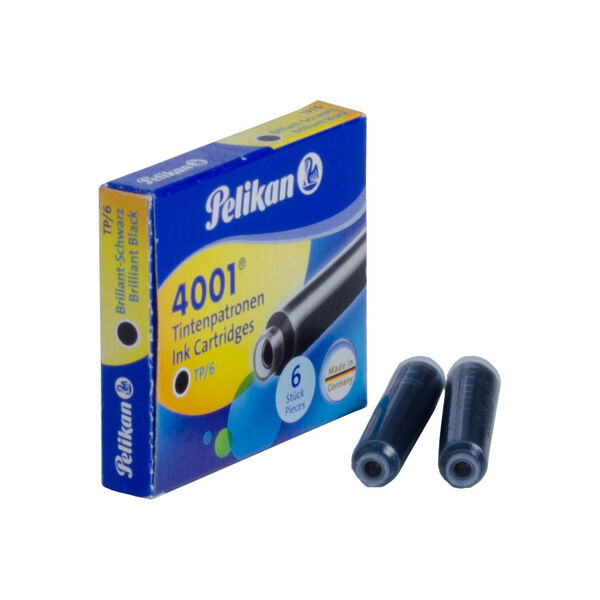 Pelikan 4001 Black Tube Ink Pack of 6