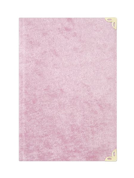 Pocket Size Suede Bound Yasin Juz with Turkish Translation (Baby Pink, Alif-Waw Front Cover)