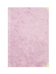 Pocket Size Suede Bound Yasin Juz with Turkish Translation (Baby Pink, Lafzullah Front Cover) - Thumbnail