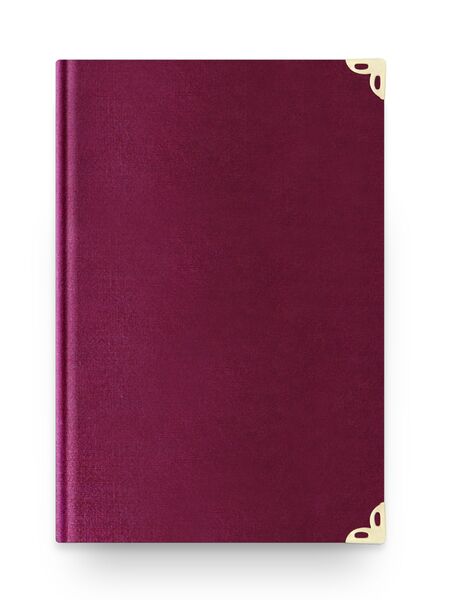 Pocket Size Velvet Bound Qur'an Al-Kareem (Damson Purple, Rose Figured, Gilded)